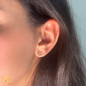گوشواره میخی طلا طرح دو قلب